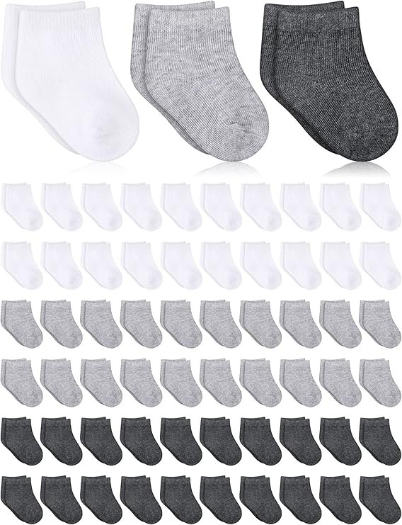 Jecery 60 Pairs Unisex Baby Socks Low Cut Stretch Cotton Ankle Infant Newborn Socks