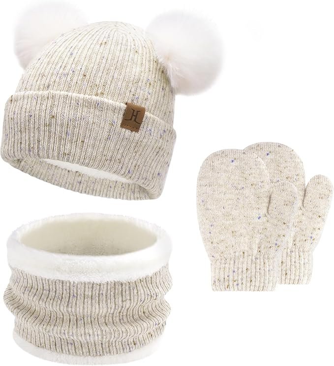 Kids Winter Hats Gloves Scarfs Beanie Mittens Neck Warmer for 0 6 12 Months