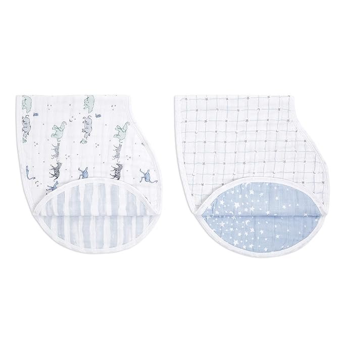 aden + anais 100% Cotton Muslin Burpy Bib – Multi-Use, Absorbent 4-Layer Burp Cloth and Full-Cover